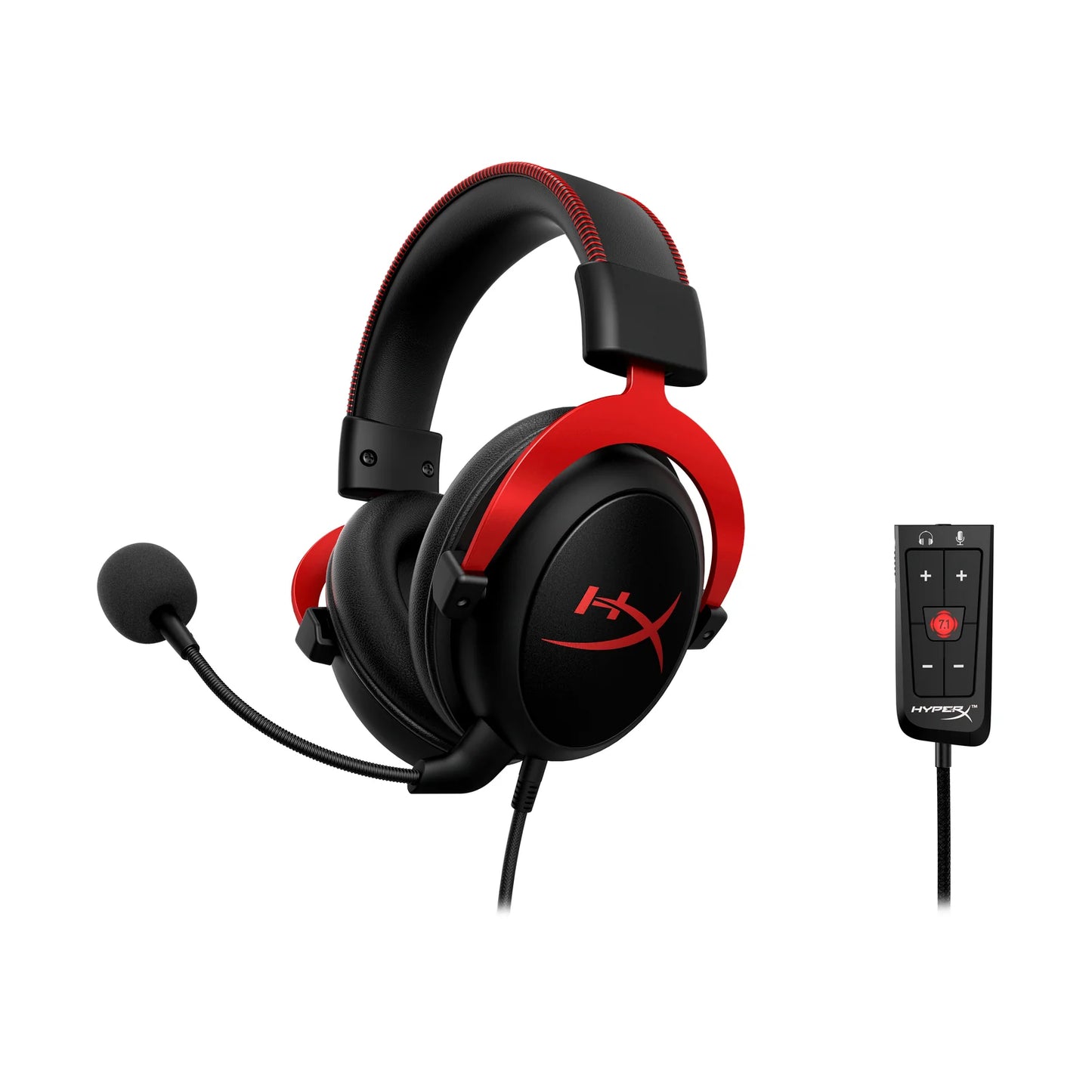 HyperX Cloud II Wired Over Ear Headphones with Mic – Red