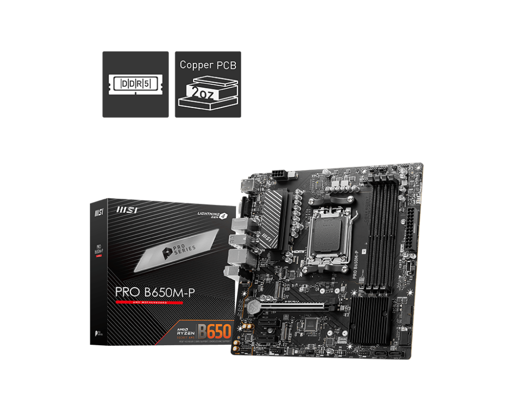 MSI PRO B650M-P DDR5 mATX Gaming Motherboard